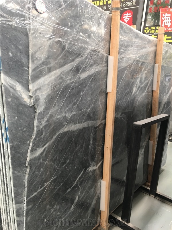 Marmol Blue Storm Marble, Grey Marble Tiles/Slabs, Polished/Flamed/Sandblasted Surface, Wall Cladding, Floor Covering, Landscaping, Water-Jet, Building Projects