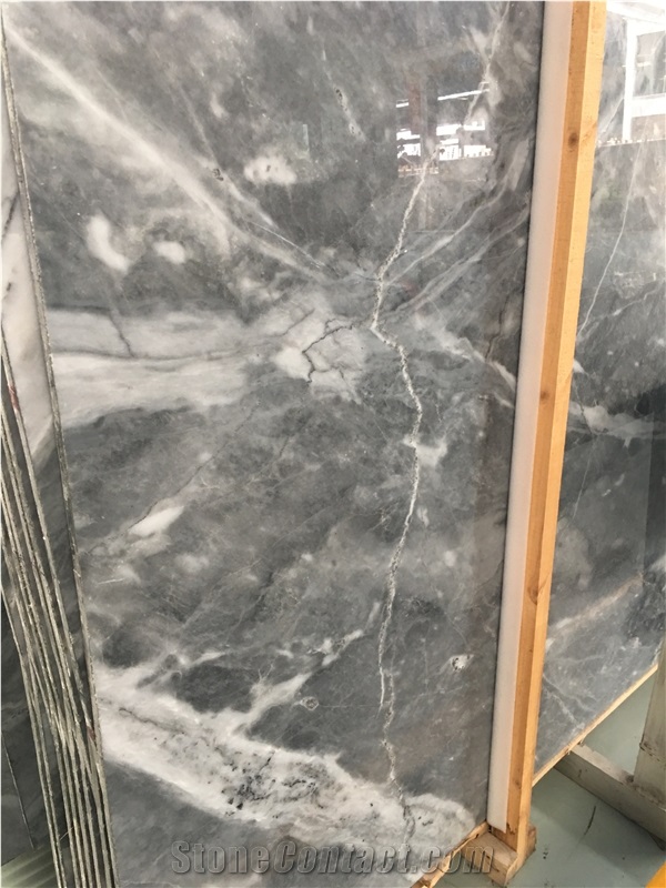 Thunder Grey Marble Tiles/Slabs, Polished/Honed/Machine-Cut/Aged Surface, Wall Cladding, Floor Covering Tiles, Landscaping, Water-Jet, Building Projects