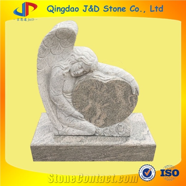 Sand Wave Granite Heart Angel Monument from Qingdao J&D
