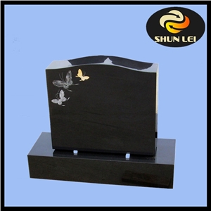 China Shanxi Black Granite Uk Style Polished Monument