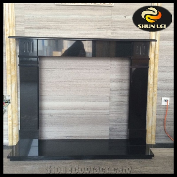 Hebei Black Granite Modern Fireplace Mantels,Marble Hearth,Fireplace Mantel Shelf,Fireplace Mantel Designs