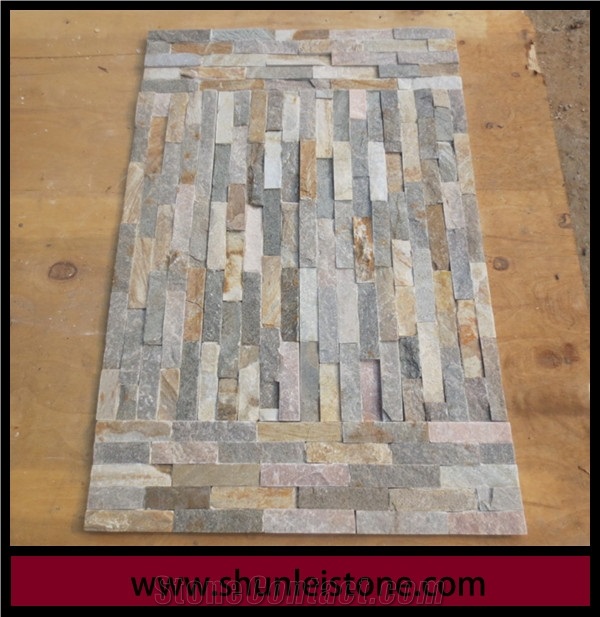 Mini Panel Light Yellow Cultured Stone, Beige Slate Cultured Stone Type: Slate
