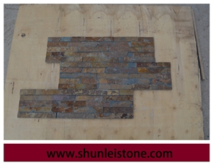 Rusty Split Face Slate Stacked Stone,Multicolor Slate Ledger Panels,Autumn Rose Stone Panel,Copper Rust Slate Thin Stone Veneer,Sunset Slate Z Clad Culture Stone,Multicolour Slate Wall