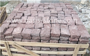 Red Cubestone Paving Stone Landscaping