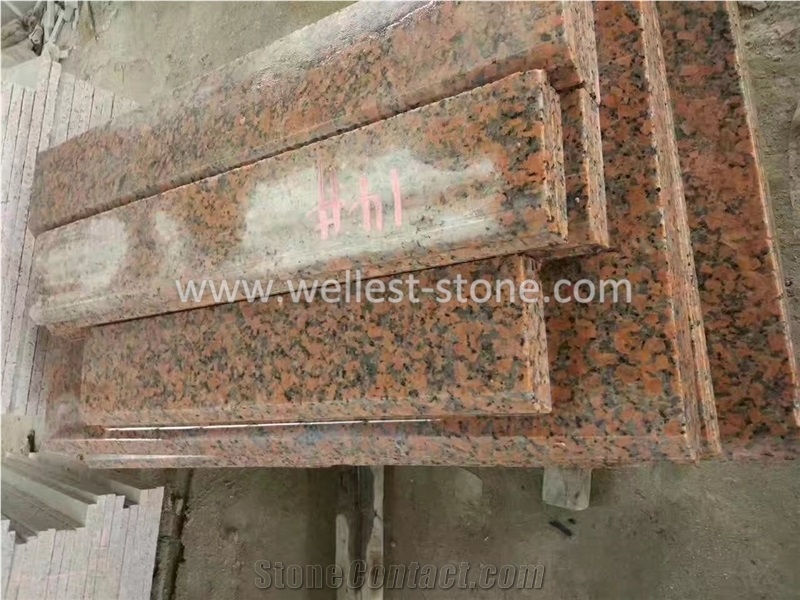 China G562 Maple Red Granite Stairs, Granite Steps, Granite Treads and Risers