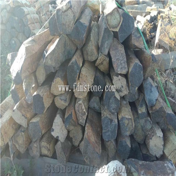 Cheap Natural Basalt Column for Sale,Landscaping Black Six Ashlar/Basalt as Pillars