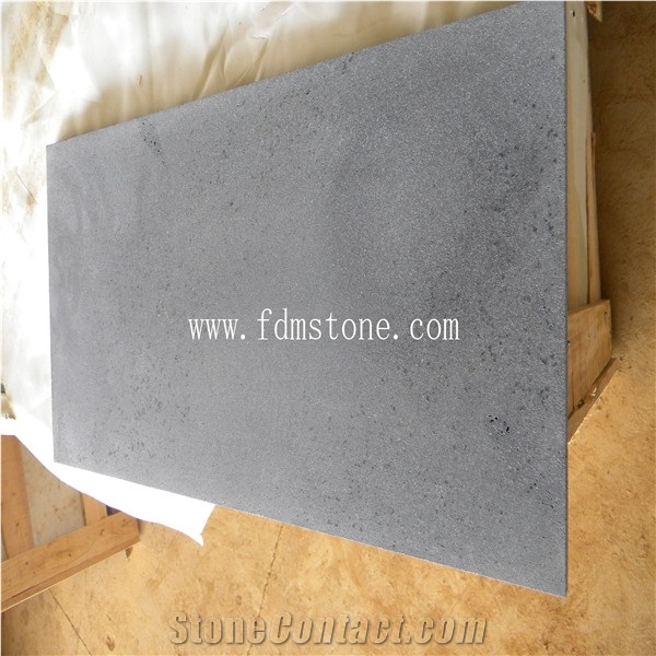 Chinese Grey Andesite Walling Cladding,Flooring Paver,Gray Basalt Smooth Tiles,Honed Project Size 20mm Thickness