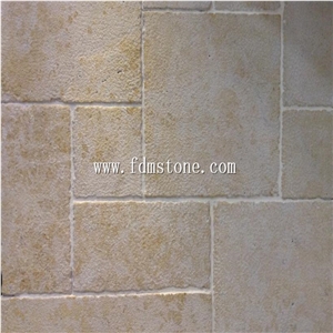 Chinese Henan Yellow Limestone Honed Surface for Wall Stone Construction Use