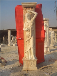 White Marble Door Surround with Statue Sculpture