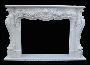 White Marble Fireplace Available Flower Hearth Surround Mantel