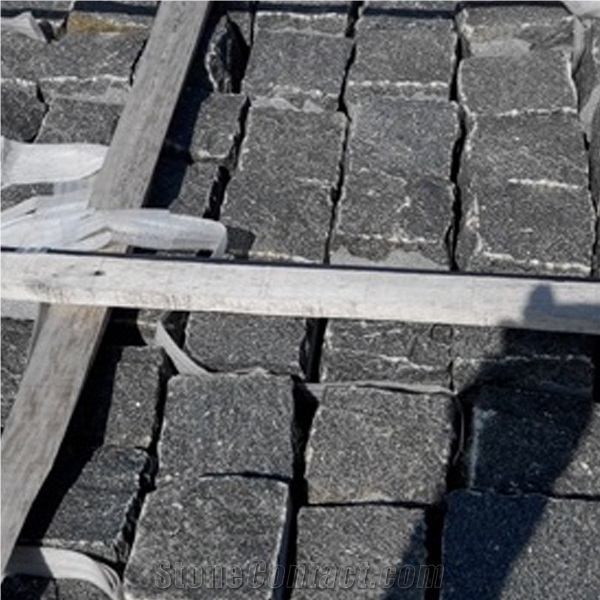 Split Black Granite Paver, G370 Black Granite Pavers/G370 Granite Cobble Stone, Dark Grey Cube Stone