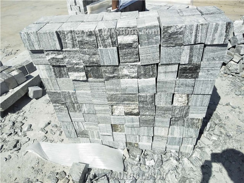 Curbstone / Cubes / Paving Sets / Granite Pavers / Cube Stone / G302 / Grey Granite Cobblestone