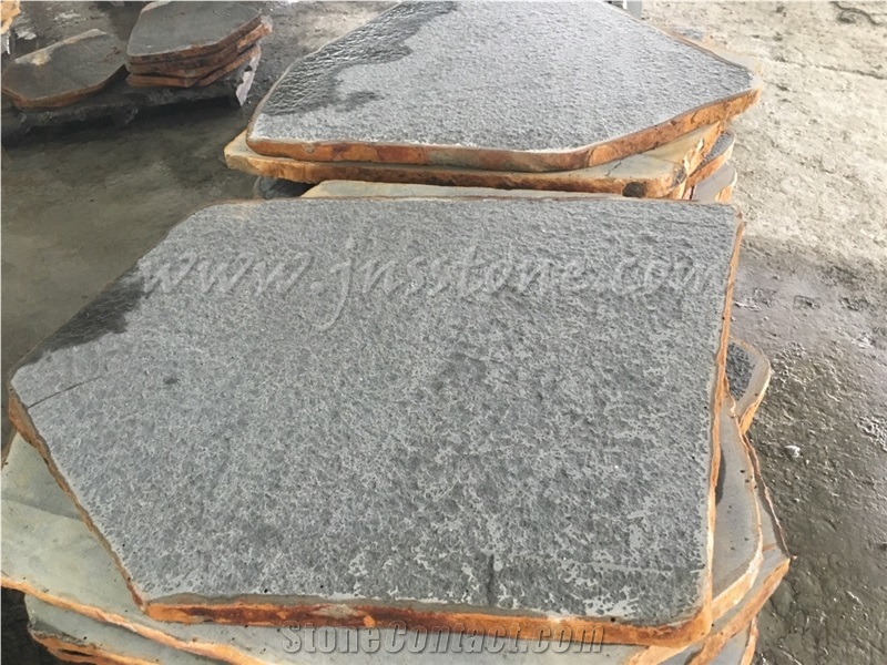 Hainan Grey Basalt Flagstone / China Grey Basalt Crazy Paving / Grey Basalt Random Pavers / Basaltina / Inca Grey / Basalto / Bazalt / Factory Owner