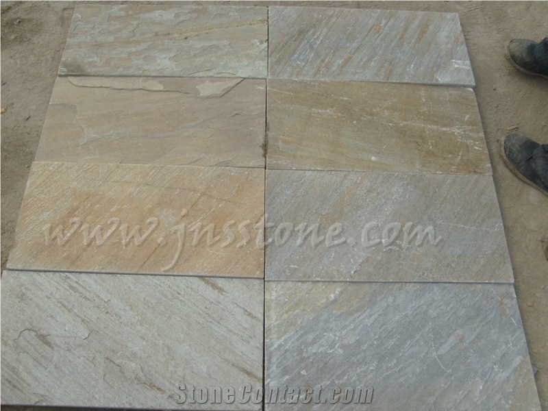 Oyster Quartzite Split Surface Tiles / Golden Quartzite Tiles / Desert Gold Quartzite Tiles / French Pattern
