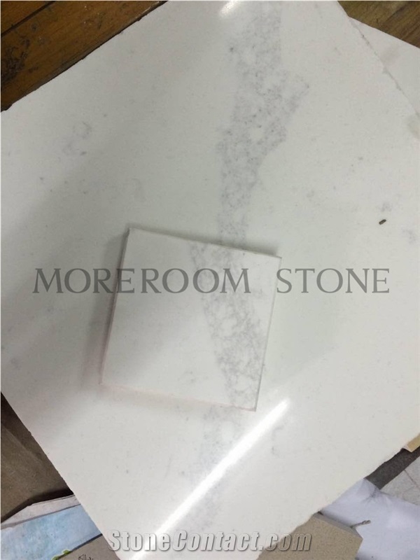China Supplier Calacatta Marble Look White Quartz Stone Slab