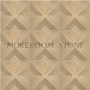 Cnc Three Dimentional Beige Marble for Wall Decoration