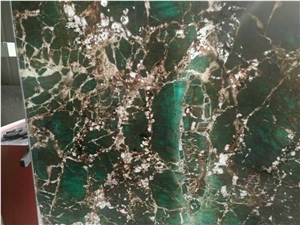 Polished Backlit Green Luxury Marble Slab