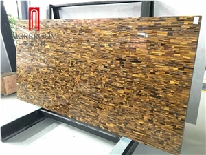 Semi Precious Stone Polished Yellow Tiger Eye Stone Vanity Tops Price