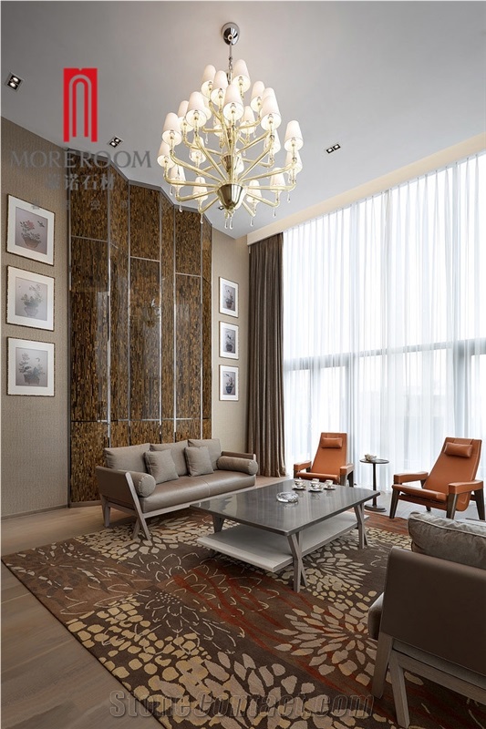 Semi Precious Stone Polished Yellow Tiger Eye Stone Vanity Tops Price