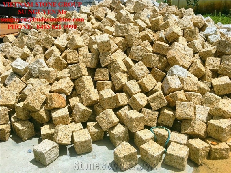 Red Cubic Granite Cube Stone & Pavers, Yellow Granite Cube Stone