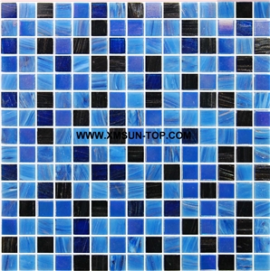 Blue Glass Mosaic/Square Glass Mosaic/Mosaic Pattern/Floor Mosaic/Wall Mosaic/Polished Mosaic//Interior Decoration/Customized Mosaic Tile/Mosaic Tile for Bathroom&Kitchen&Hotel Decoration