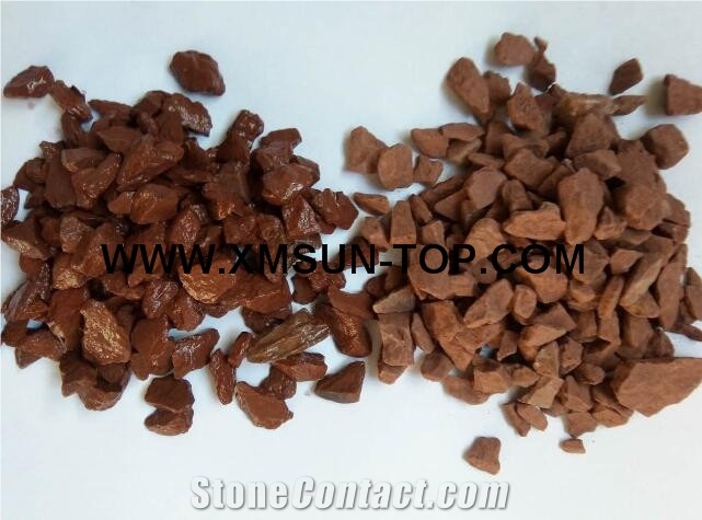 Brown Aggregates& Gravels/Brown Pebbles/Pebble River Stone/Gravels-Small Size for Decoration in Landscaping, Garden, Walkway/Brown Aggregates