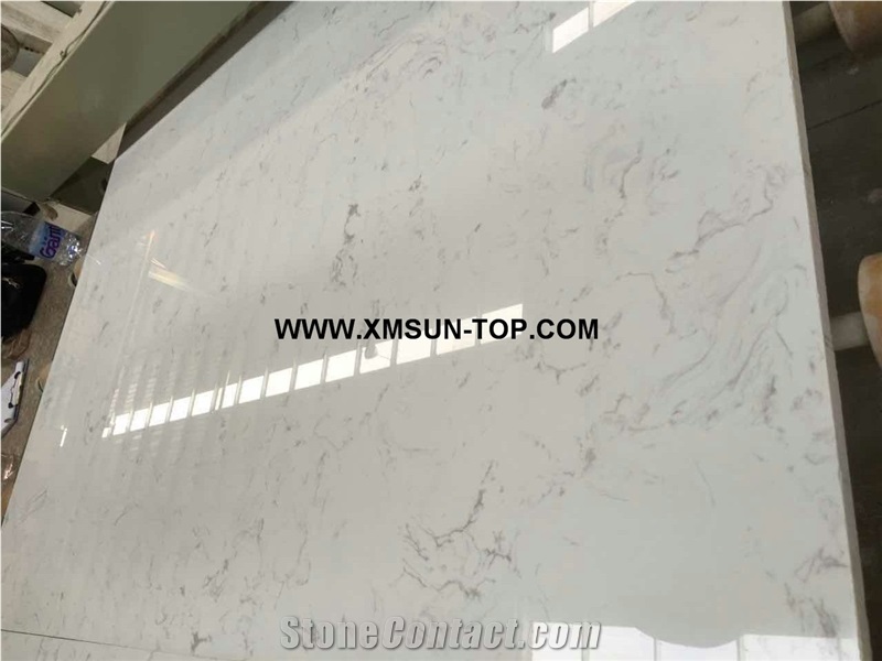 Carrara White Artificial Marble/Carrara Artificial Stone Slabs& Tiles/Manmade Stone Slab/Engineered Stone Slabs/Manufactured Stones/Interior Decoration/Artificial Stone Panels