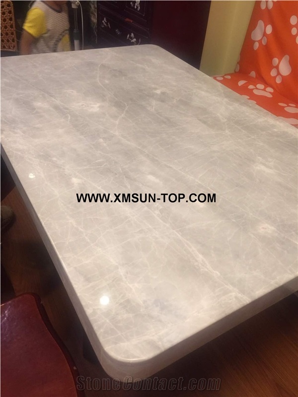 China Ice Grey Marble Rectangle Table Tops/Light Grey Marble Reception Counter/Grey Marble Reception Desk/Work Top/Chinese Marble Table Tops/Bar Top/Interior Stone