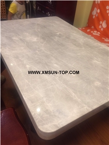 China Ice Grey Marble Rectangle Table Tops/Light Grey Marble Reception Counter/Grey Marble Reception Desk/Work Top/Chinese Marble Table Tops/Bar Top/Interior Stone
