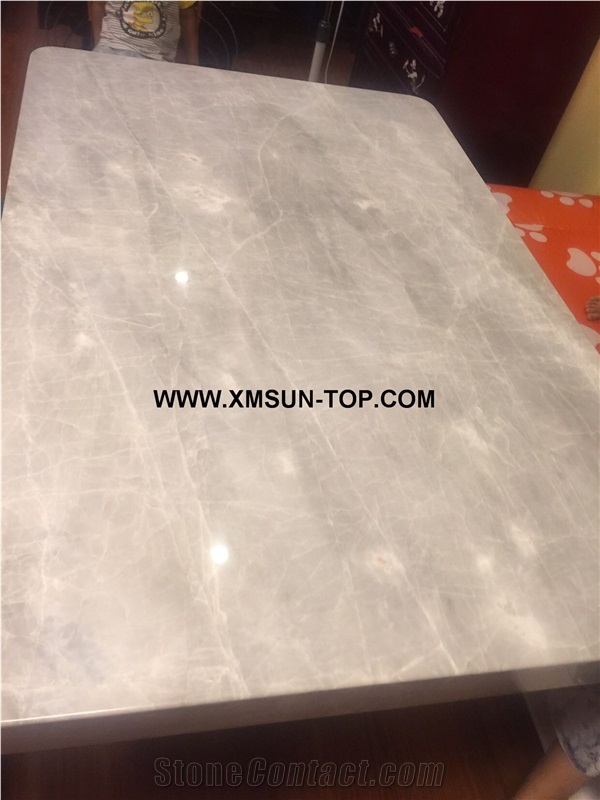 China Ice Grey Marble Rectangle Table Tops/Light Grey Marble Reception Counter/Grey Marble Reception Desk/Work Top/Chinese Marble Table Tops/Bar Top/Interior Stone