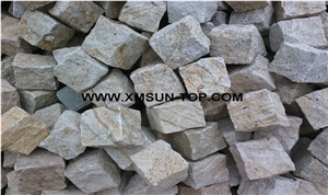 Multicolor Sandstone Cobble Stone/Various Color Sandstone Cube Stone/ Sandstone Paving Sets/ Sandstone Floor Covering/ Sandstone Pavers/Exterior Pavers/Courtyard Road Pavers