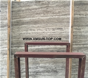 Polished Grey Travertine Big Slabs&Gangsaw Slab&Customized/Grey Travertine Stone for Flooring&Floor Covering/Travertine Stone for Wall Cladding&Wall Covering/Travertine Pattern