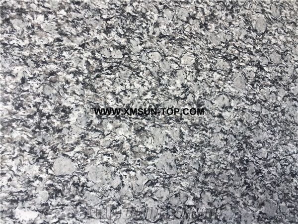Polished Spray White Granite Gangsaw Big Slab&Customized&Tiles/Sea Wave Flower Granite for Wall Covering&Wall Cladding/White Wave Granite for Flooring/G423 Granite Panels/Silvery Grey Granite/A Grade