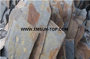 Rusty Slate Random Flagstones/Rust Slate Irregular Flagstones/ Slate Flagstone Pavers/Slate Random Paving Stone/Rusty Slate Flagstone Wall Cladding/Rust Flagstone Road Paving/Landscaping Stone