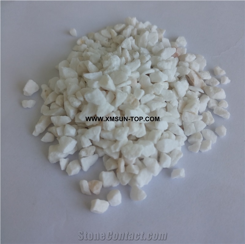 White Aggregate& Gravel(3-5mm)/Pure White Crushed Stone/Pebble in Small Size/Small Pebble River Stone/ Gravel Stone for Garden Road Paving/Aggregates for Walkway/Landscaping Stone/Garden Decoration