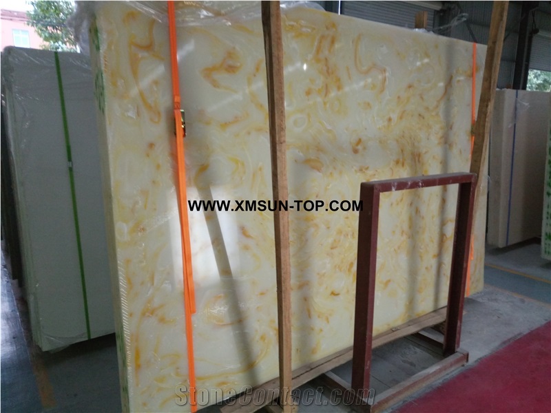 Yellow Veins Artificial Marble/Yellow Artificial Stone Slabs& Tiles/Manmade Stone Slab/Engineered Stone Slabs/Manufactured Stones/Interior Decoration/Artificial Stone Panels