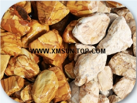 Yellow Wood Grain Pebbles with Different Size(Machine Cutting)/Yellowr Pebbles/Round Pebbles/Pebble for Landscaping Decoration/Wall Cladding Pebble/Flooring Paving Pebble