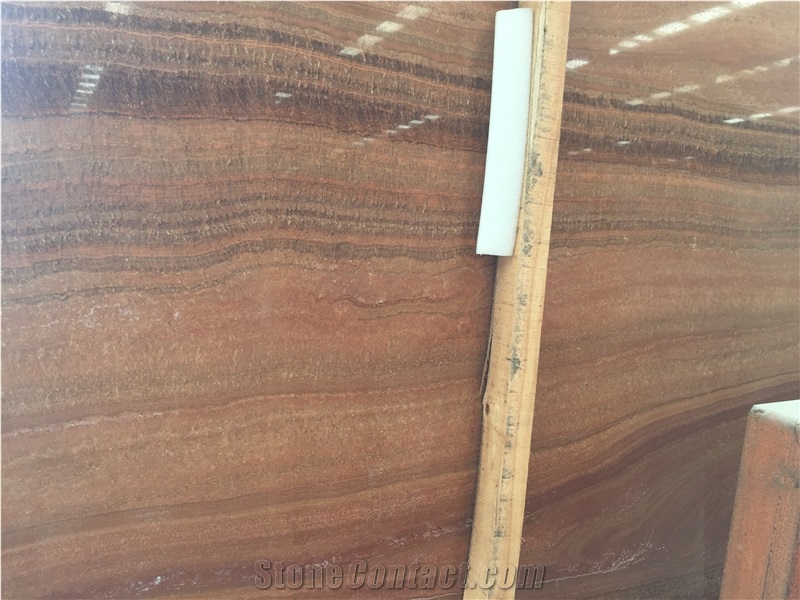 Red Wood Grain Marble Slabs Natural Stone