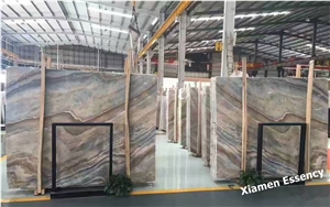 Polished Roman Impression Marble, China Wooden Marble Slabs