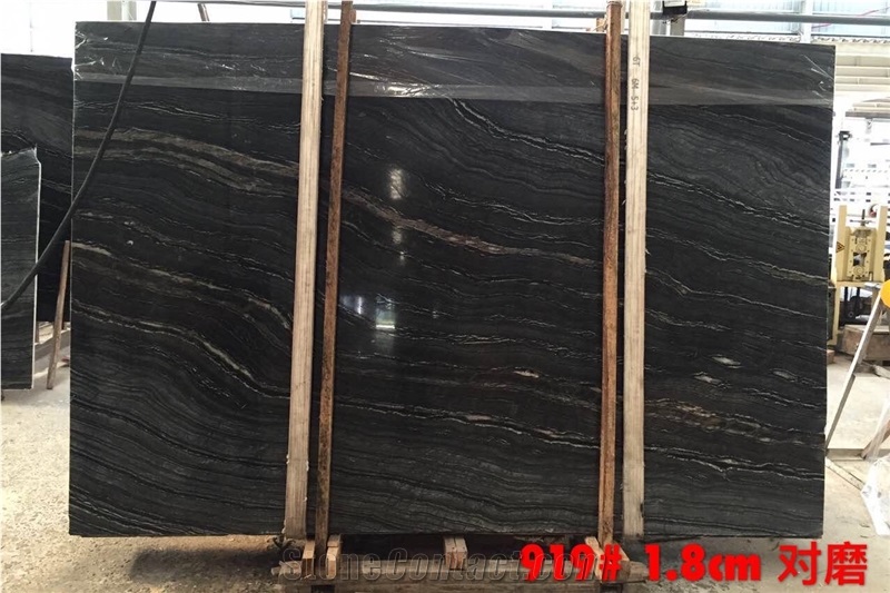 Black Wooden Vein Black Forest China Black Marble Slabs & Tiles