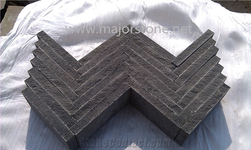 Black Basalt Building Stones/ Basaltina / Basalto/ China Black/ Hainan Black/ Hainan Black Basalt/ Tiles/ Walling/Dark Basalt Wall Tiles / Bricks / Covering
