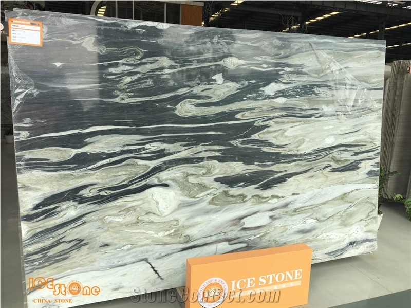 Baikal/ China New Green Material/Green with Grey Color/ Natural Marble /Bookamtch/Polished Surface/Natural Stone/Slabs/Tiles/Cut to Size