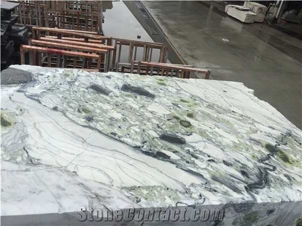 Ice Connect Marble, Ice Green Marble Slabs, China Green Marble Block