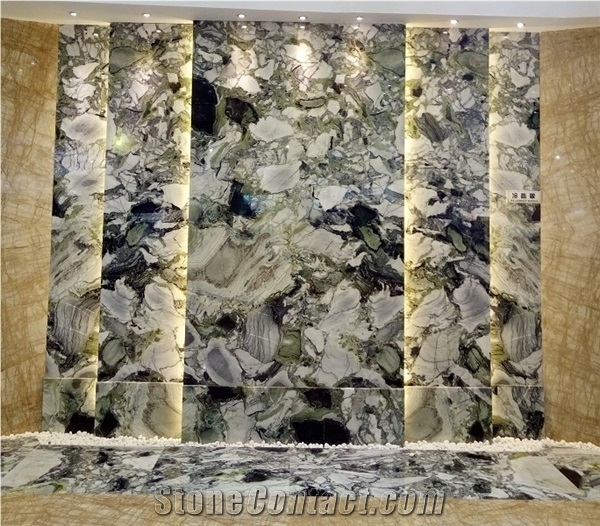 Ice Connect Marble, Ice Green Marble Slabs, China Green Marble Block