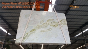 Moon River/Light Blue with Green Color/ Natural Stone Products/Polished Surface/Bookmatch/Marble Slabs/Tiles/Cut to Size/Covering