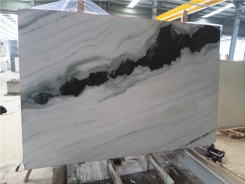 White Marble Slabs Tiles, Panda White Marble, China Marble, Black and White Mixed Marble Slabs for Project Bathroom Wall Floor Tiles/Wall Coverings/Countertops