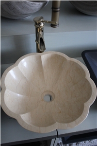 Beige Marble Stone Wash Basin Sink