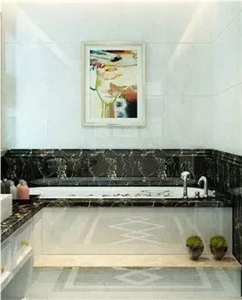 Black Golden Flower Marble Slabs&Tiles,Black and Gold Marble,Portoro Marble,Bathroom Stone
