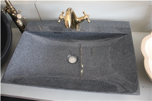 Black Granite Stone Wash Basin Sink