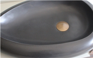 China Black Basins in Honed Surface,Bathroom Sinks,Vessel Sinks,Wash Basins,Oval Basins,Oval Sinks
